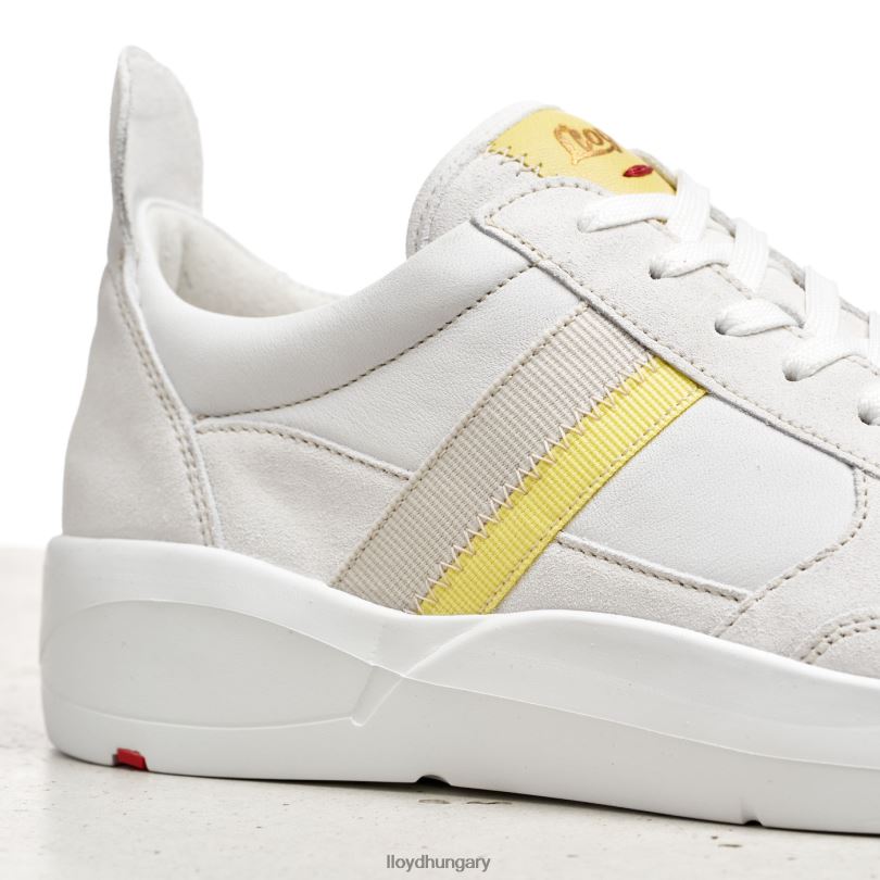 cipő HU LLOYD nők foltos sima bőr tornacipő fehér 6444N808