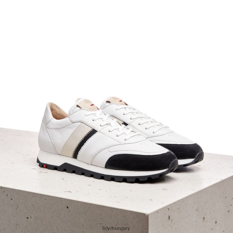 cipő HU LLOYD nők foltos sima bőr tornacipő fehér 6444N828