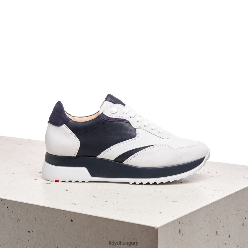 cipő HU LLOYD nők foltos sima bőr tornacipő fehér 6444N870