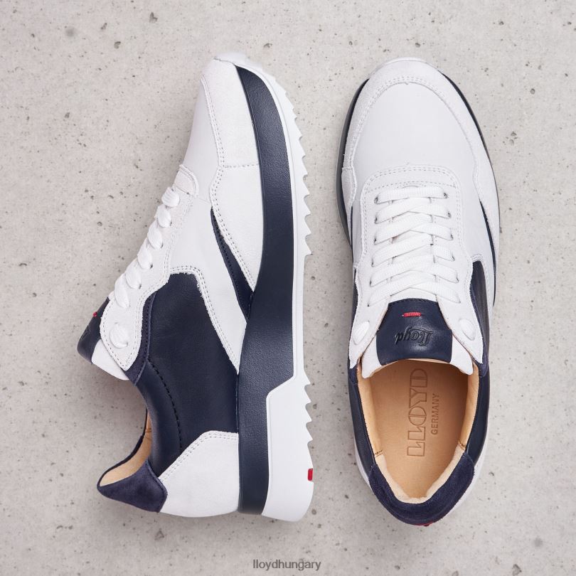 cipő HU LLOYD nők foltos sima bőr tornacipő fehér 6444N870