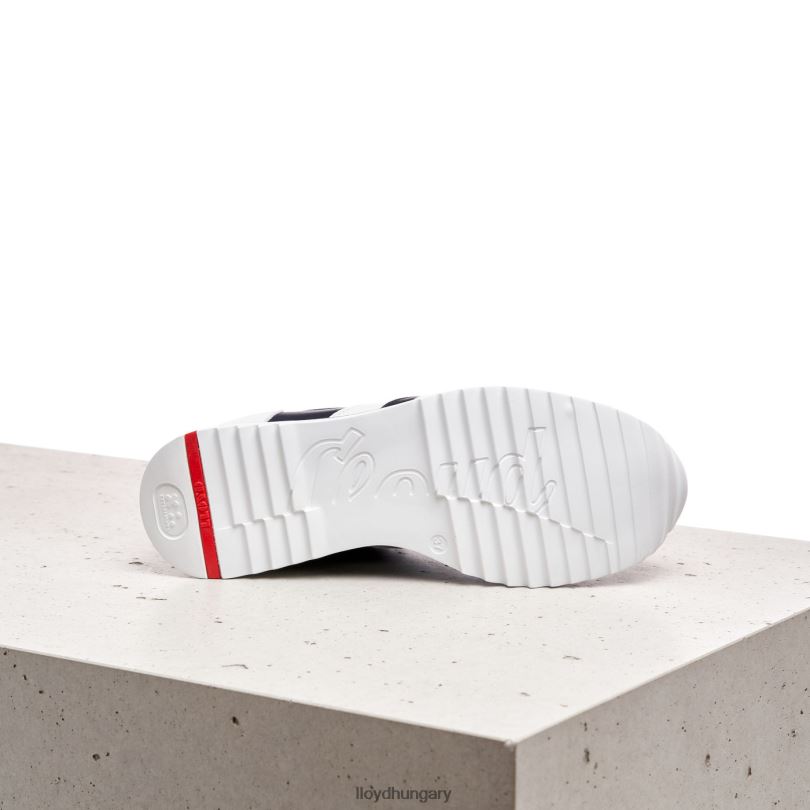 cipő HU LLOYD nők foltos sima bőr tornacipő fehér 6444N870