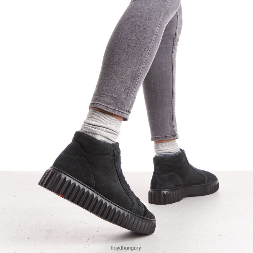 cipő HU LLOYD nők magas felső tornacipő fekete 6444N776