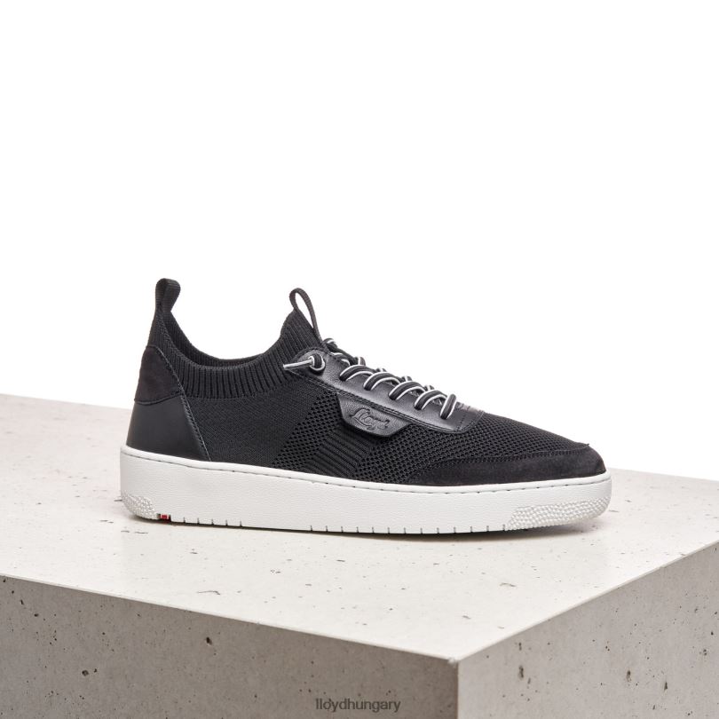 cipő HU LLOYD nők sima bőr foltos tornacipő fekete 6444N822