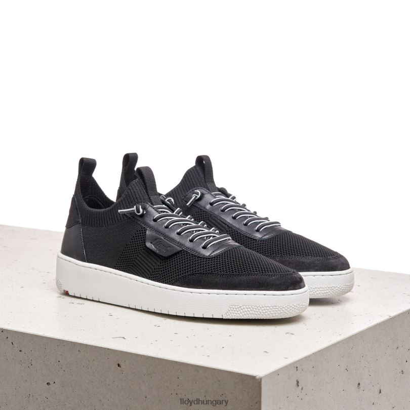 cipő HU LLOYD nők sima bőr foltos tornacipő fekete 6444N822