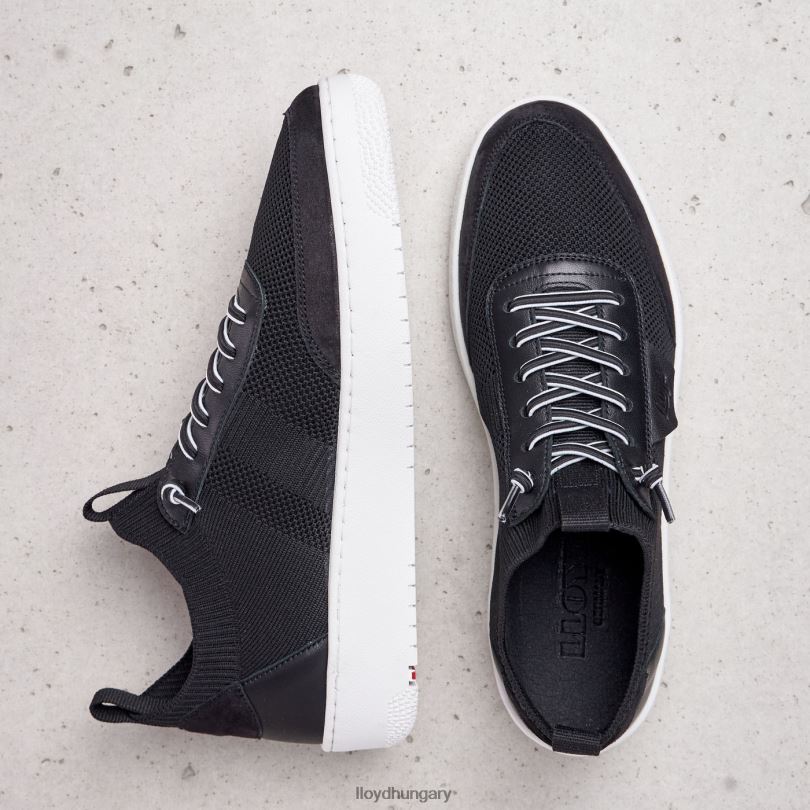 cipő HU LLOYD nők sima bőr foltos tornacipő fekete 6444N822