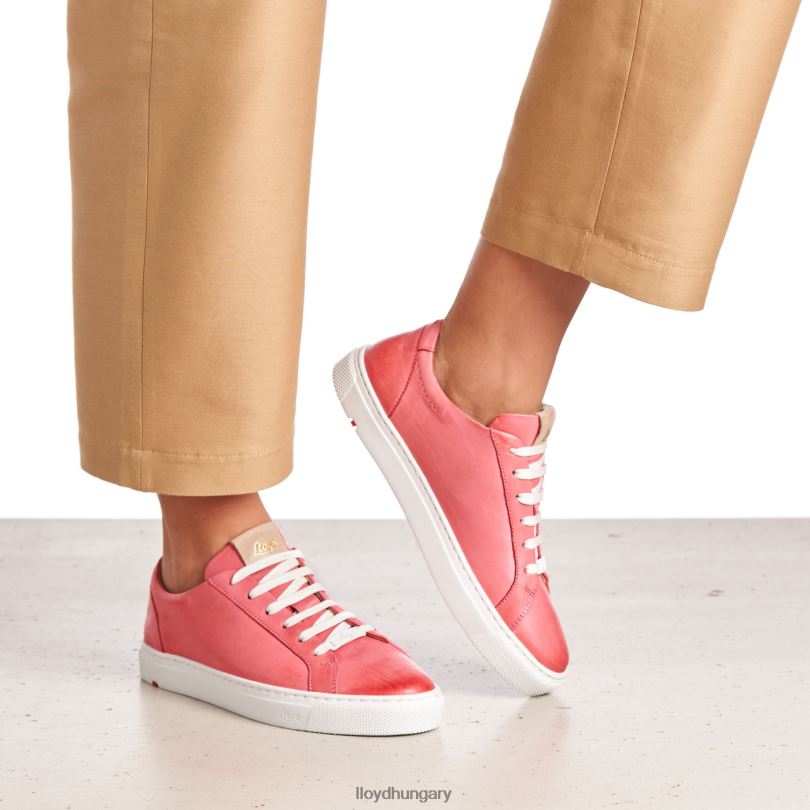 cipő HU LLOYD nők sima bőr foltos tornacipő rózsaszín 6444N842