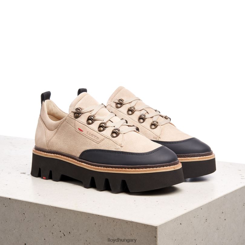 cipő HU LLOYD nők sima bőr tornacipő bézs 6444N1177