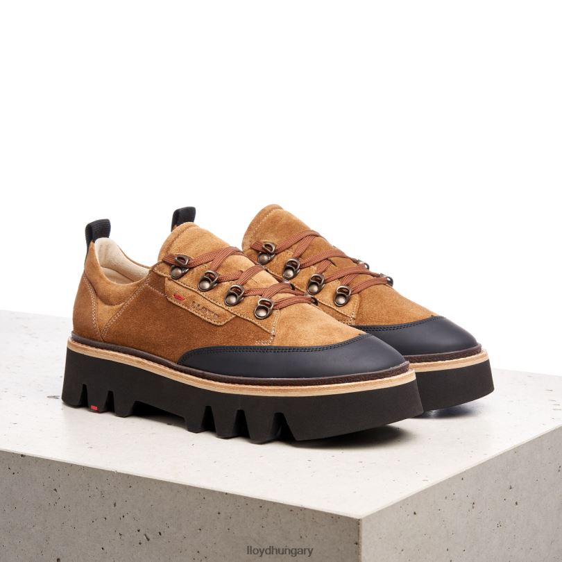 cipő HU LLOYD nők sima bőr tornacipő barna 6444N1176