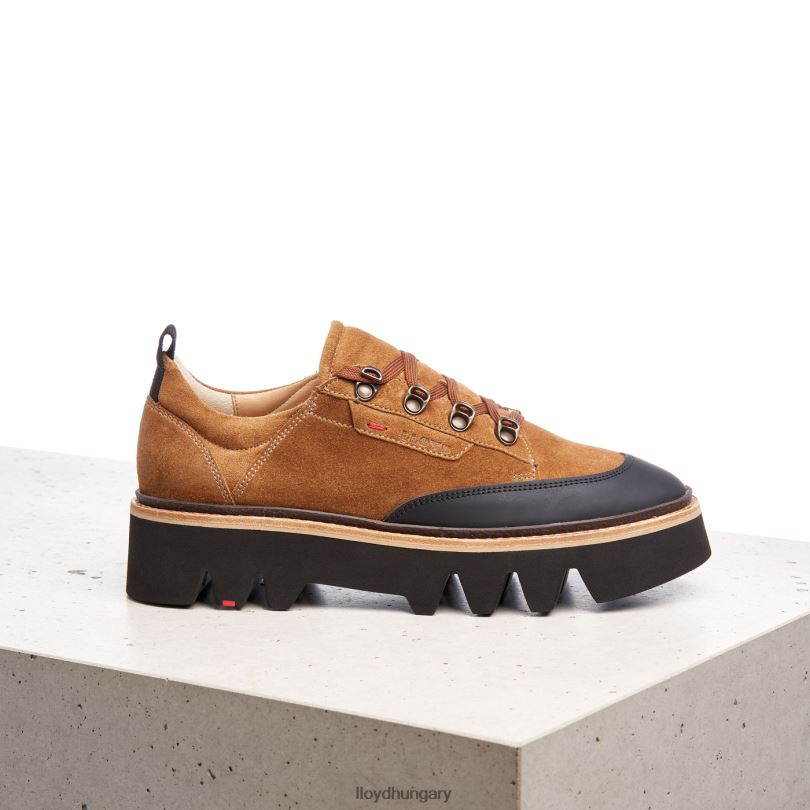 cipő HU LLOYD nők sima bőr tornacipő barna 6444N1176