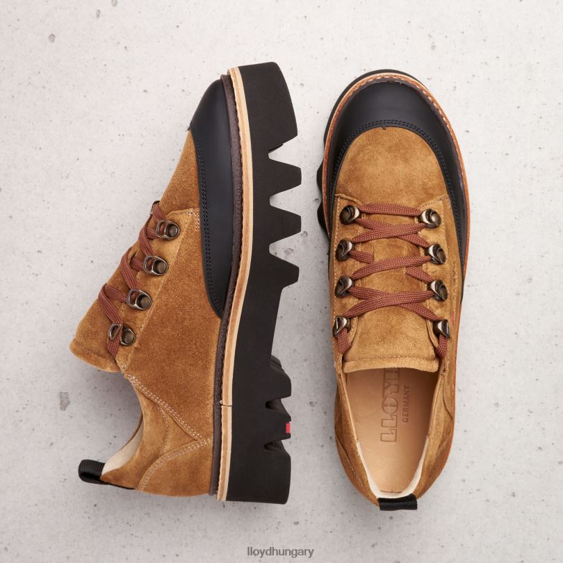 cipő HU LLOYD nők sima bőr tornacipő barna 6444N1176