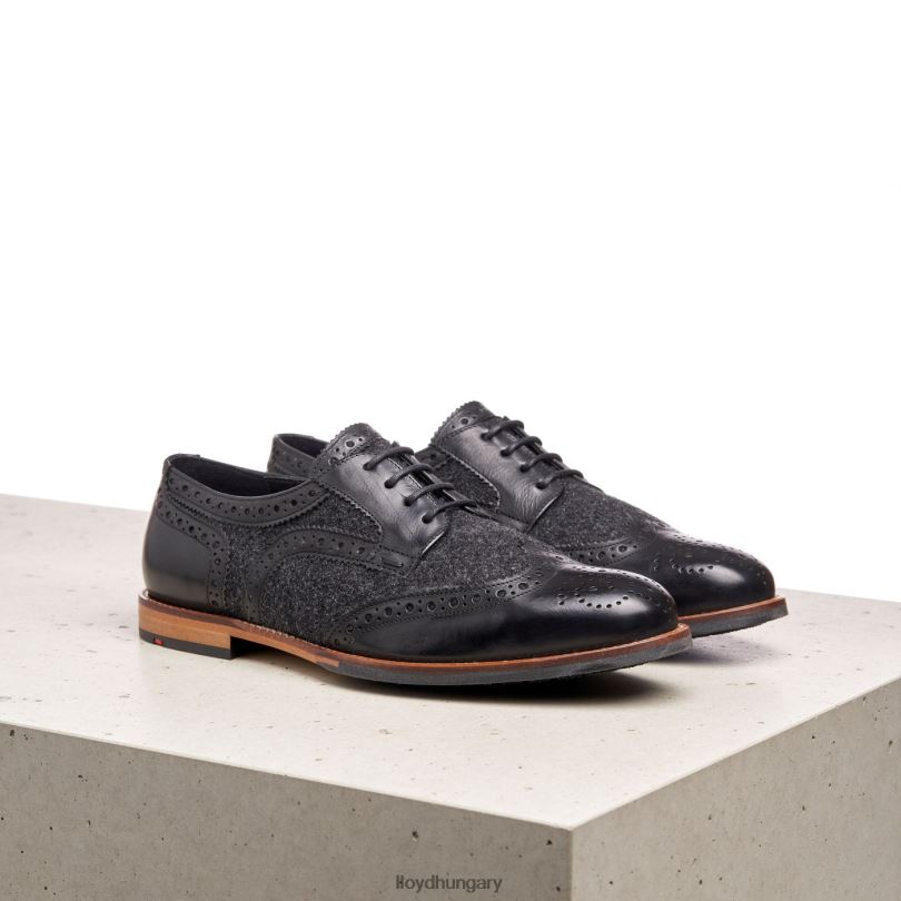 cipő HU LLOYD nők csipke sima bőr félcipő fekete 6444N1076