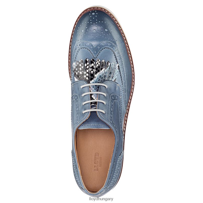 cipő HU LLOYD nők csipke sima bőr félcipő kék 6444N1189