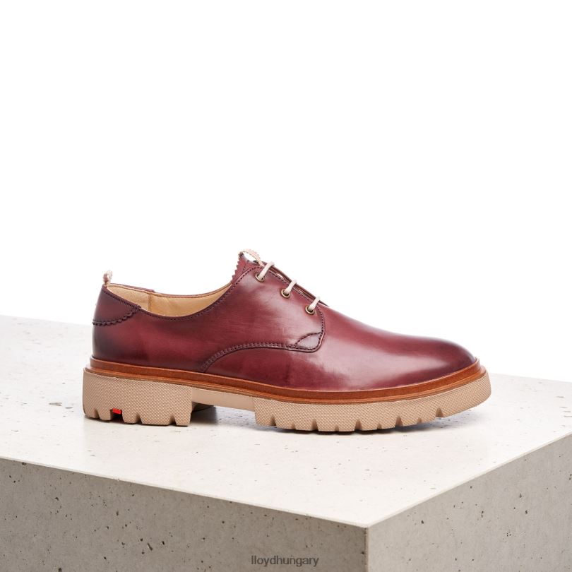 cipő HU LLOYD nők csipke sima bőr félcipő piros 6444N1181