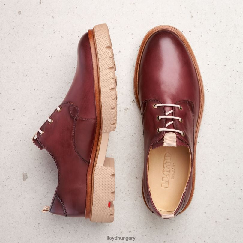 cipő HU LLOYD nők csipke sima bőr félcipő piros 6444N1181