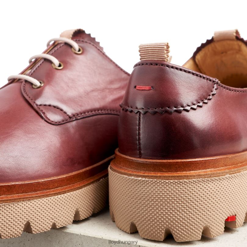 cipő HU LLOYD nők csipke sima bőr félcipő piros 6444N1181