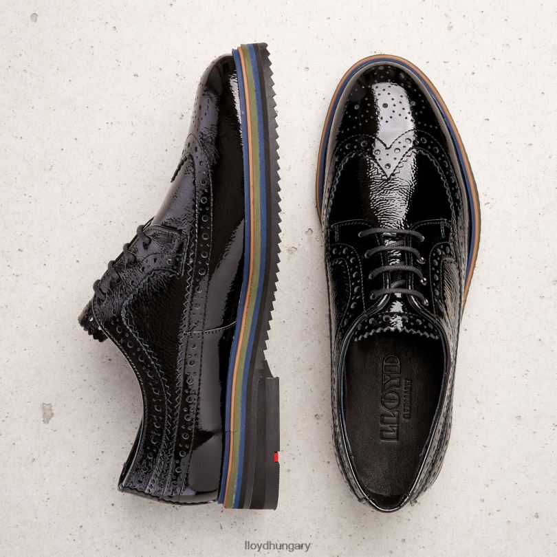 cipő HU LLOYD nők félcipőt befűzni fekete 6444N1043