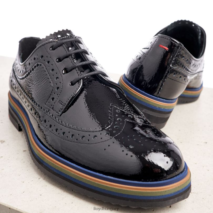 cipő HU LLOYD nők félcipőt befűzni fekete 6444N1043