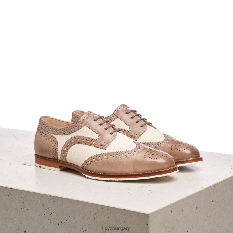 cipő HU LLOYD nők fűzős bőr félcipő bézs 6444N1065