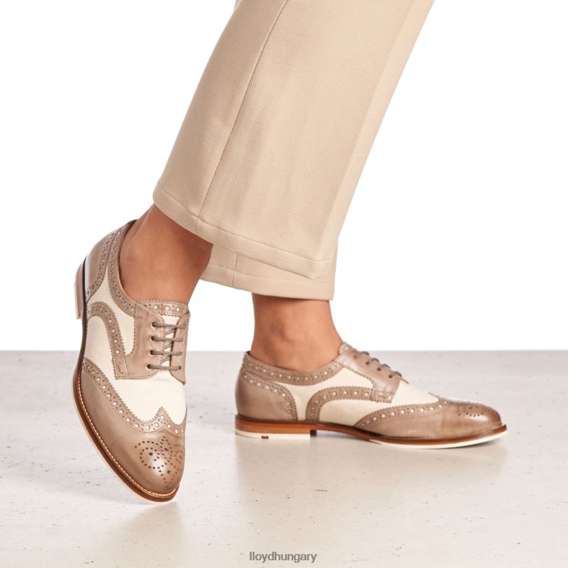 cipő HU LLOYD nők fűzős bőr félcipő bézs 6444N1065