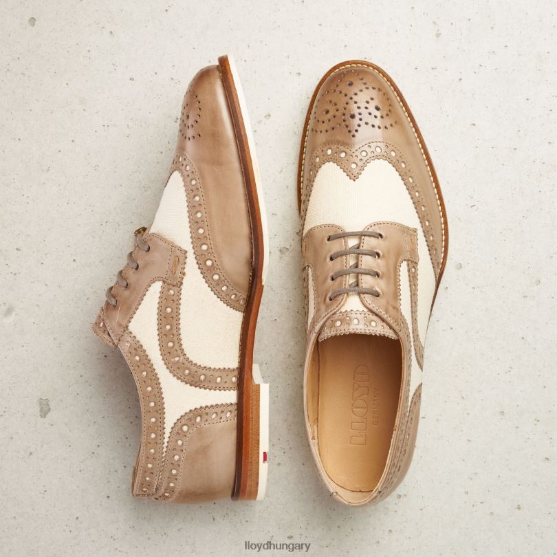 cipő HU LLOYD nők fűzős bőr félcipő bézs 6444N1065