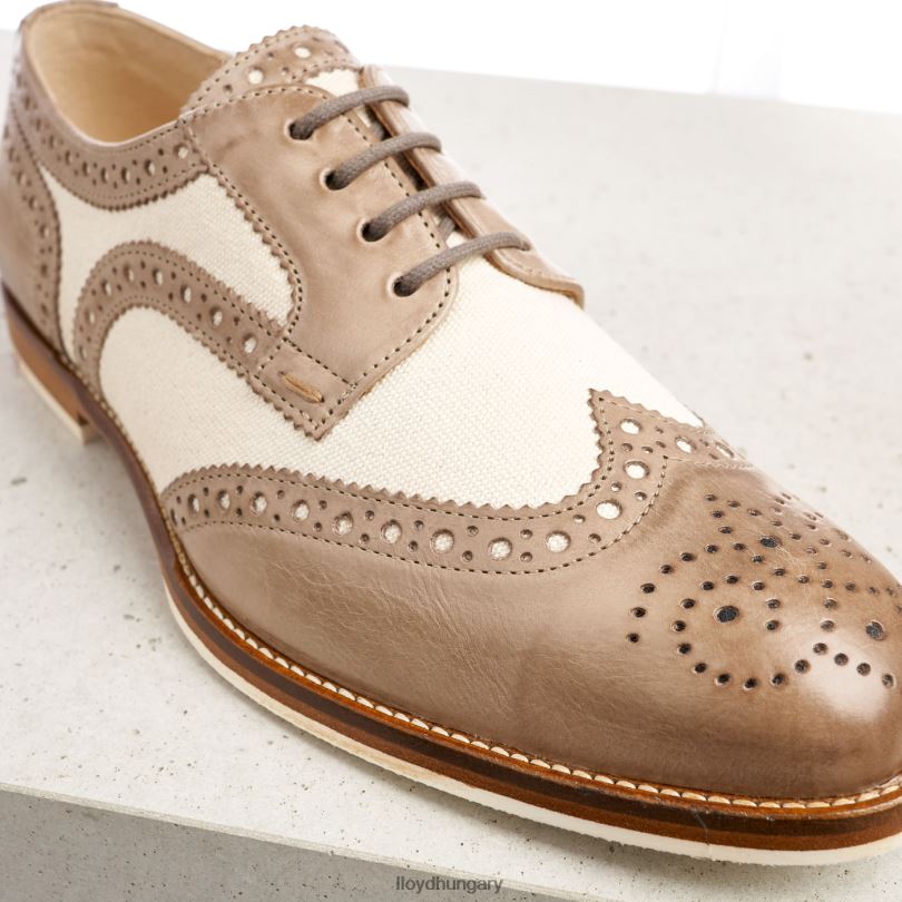 cipő HU LLOYD nők fűzős bőr félcipő bézs 6444N1065