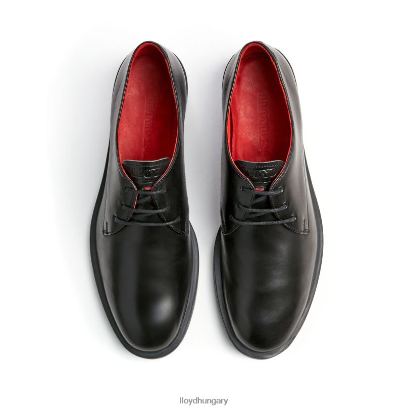 cipő HU LLOYD nők fűzős bőr félcipő fekete 6444N1035