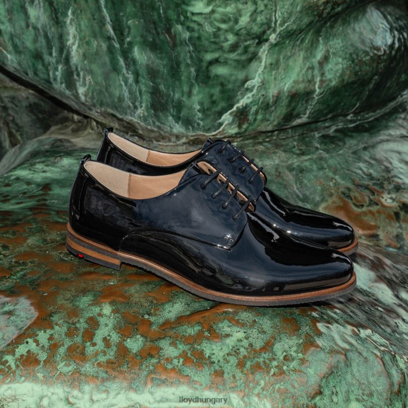 cipő HU LLOYD nők foltos fűzős félcipő fekete 6444N1047