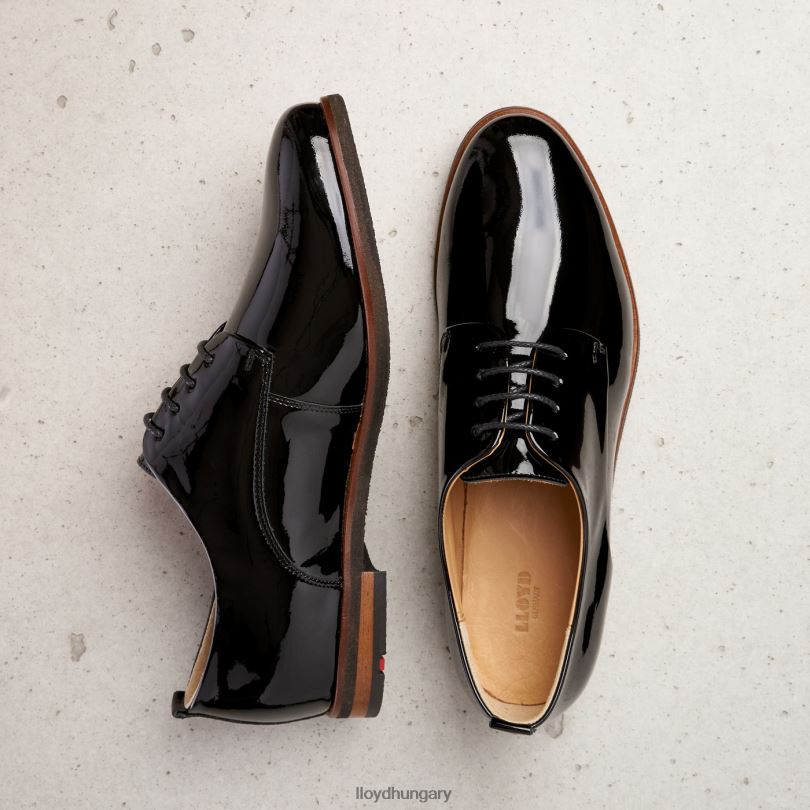 cipő HU LLOYD nők foltos fűzős félcipő fekete 6444N1047