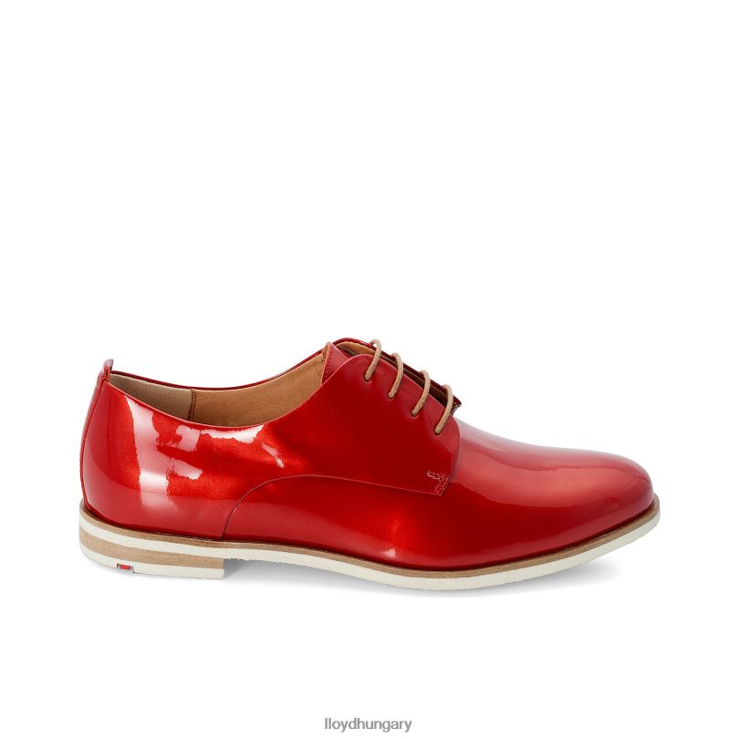 cipő HU LLOYD nők lakkfűzős félcipő piros 6444N1102