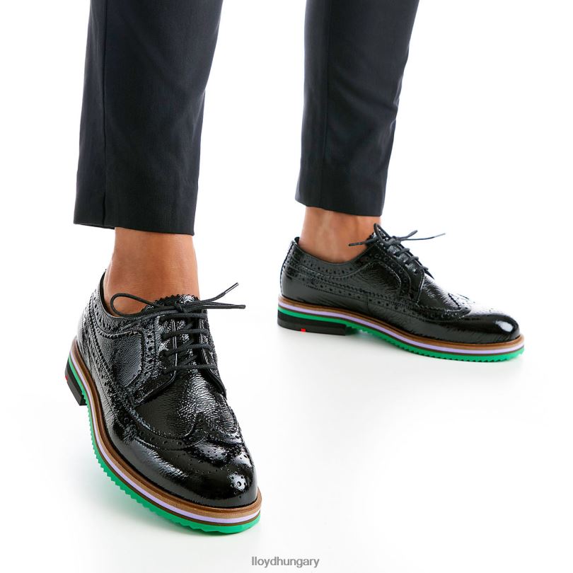 cipő HU LLOYD nők rogh bőr csipke félcipő fekete 6444N1068