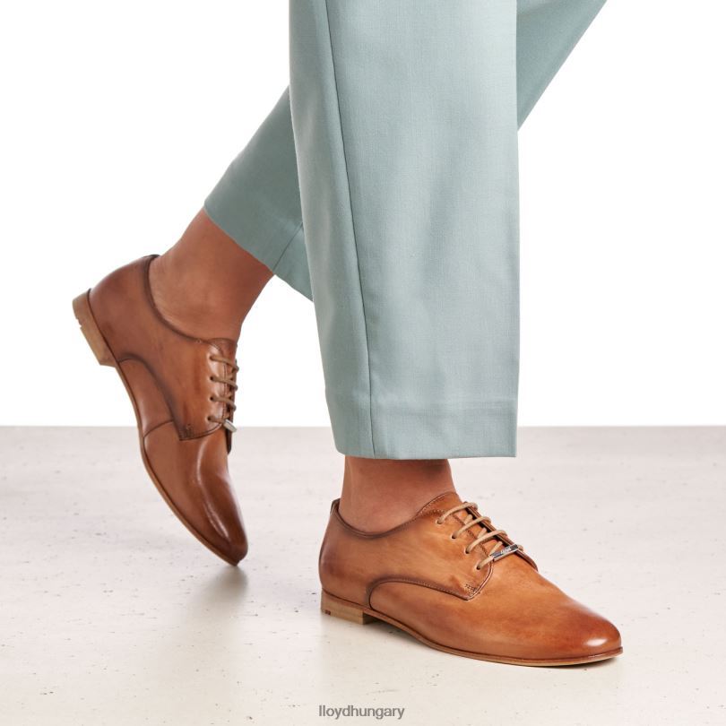 cipő HU LLOYD nők sima bőr csipke félcipő barna 6444N1067