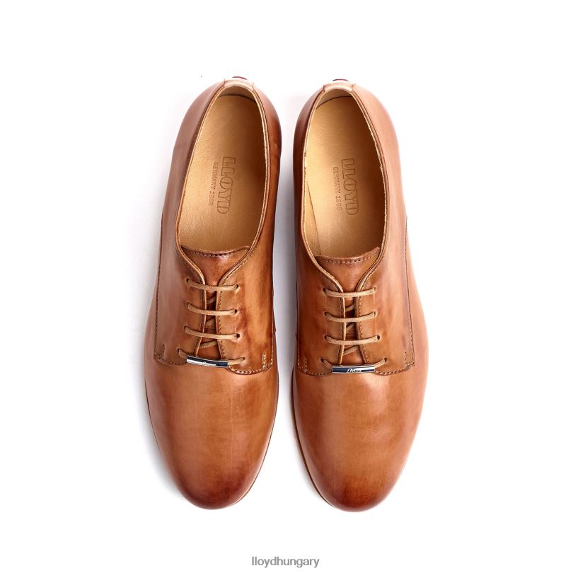 cipő HU LLOYD nők sima bőr csipke félcipő barna 6444N1067