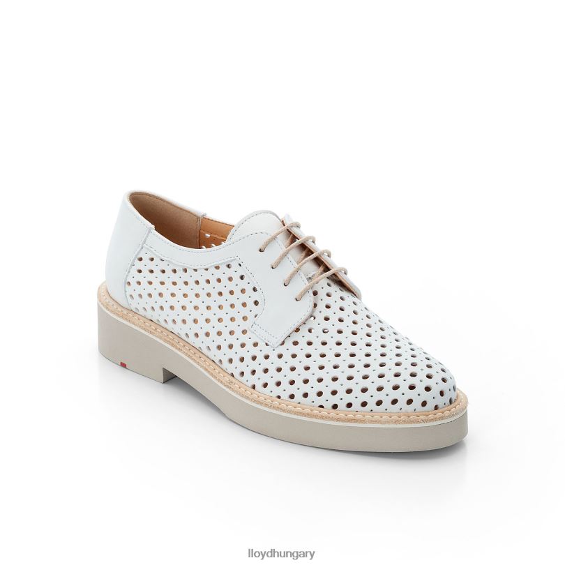 cipő HU LLOYD nők sima bőr csipke félcipő fehér 6444N1184