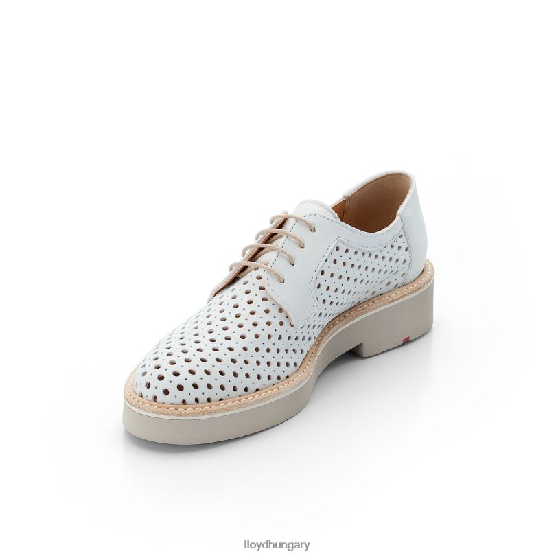cipő HU LLOYD nők sima bőr csipke félcipő fehér 6444N1184