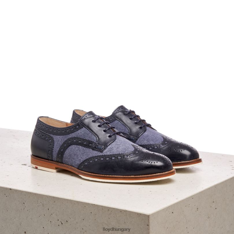 cipő HU LLOYD nők sima bőr csipke félcipő kék 6444N1086