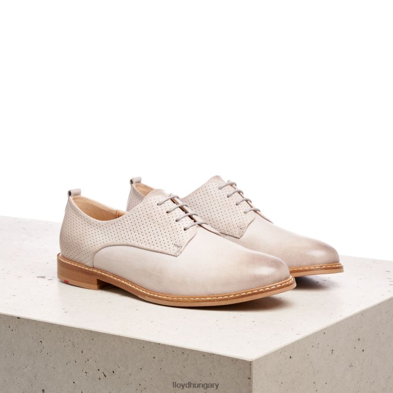 cipő HU LLOYD nők sima bőr csipke félcipő szürke 6444N1190