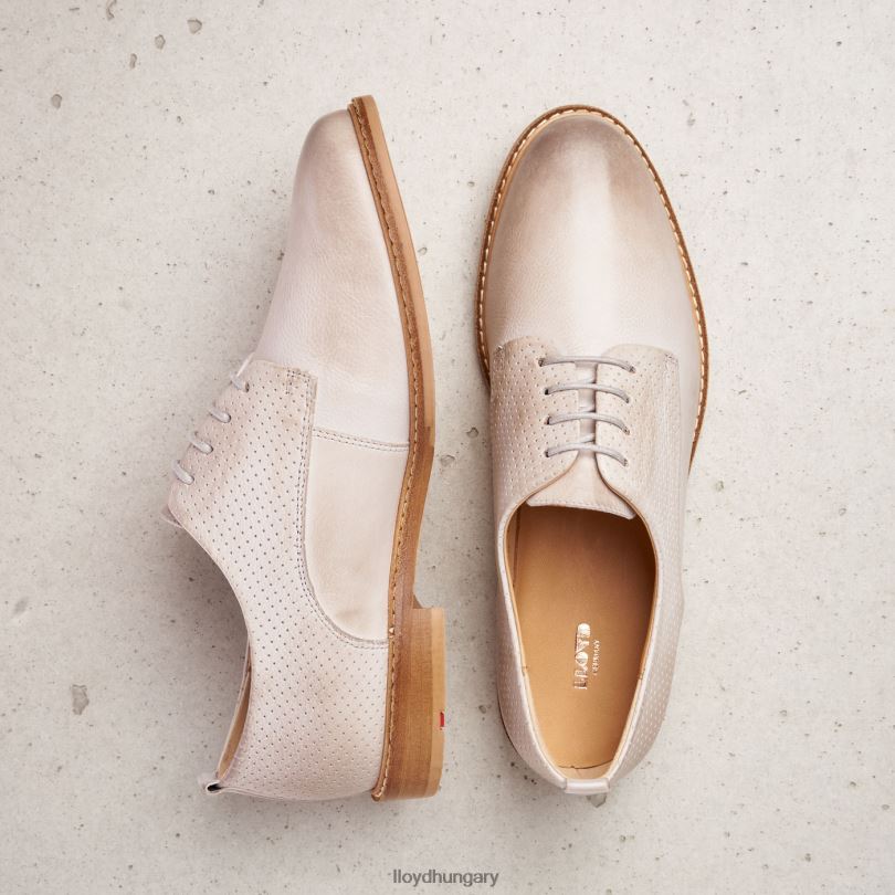 cipő HU LLOYD nők sima bőr csipke félcipő szürke 6444N1190