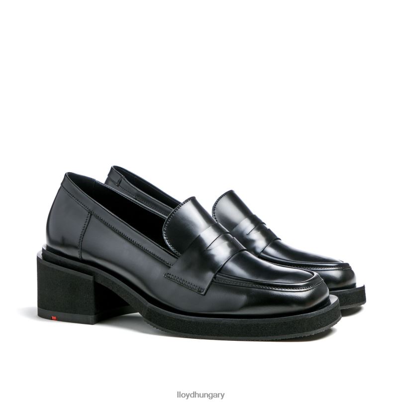 cipő HU LLOYD nők bőr csúszás papucson fekete 6444N1113