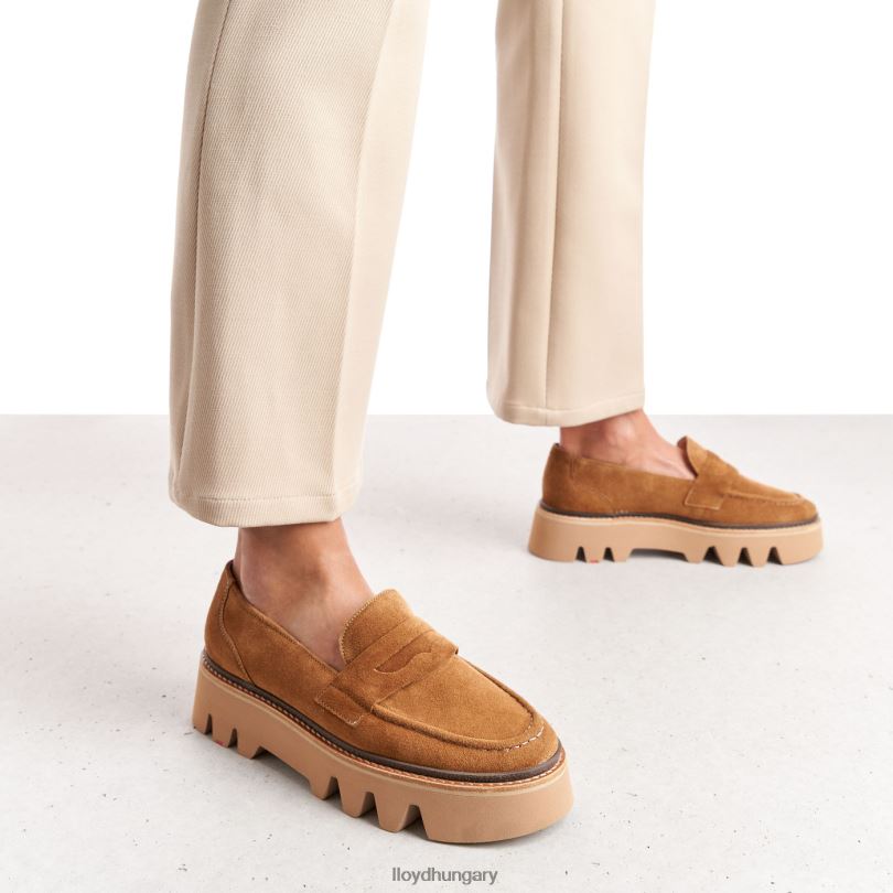 cipő HU LLOYD nők bőr felbújós papucs barna 6444N1055