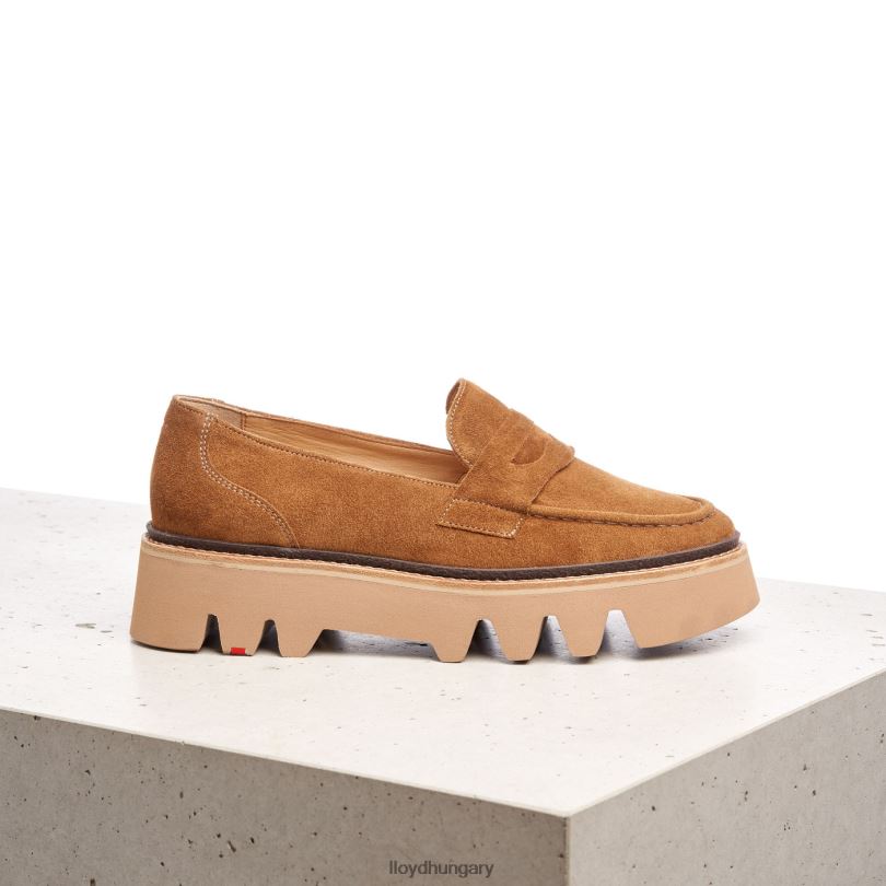 cipő HU LLOYD nők bőr felbújós papucs barna 6444N1055