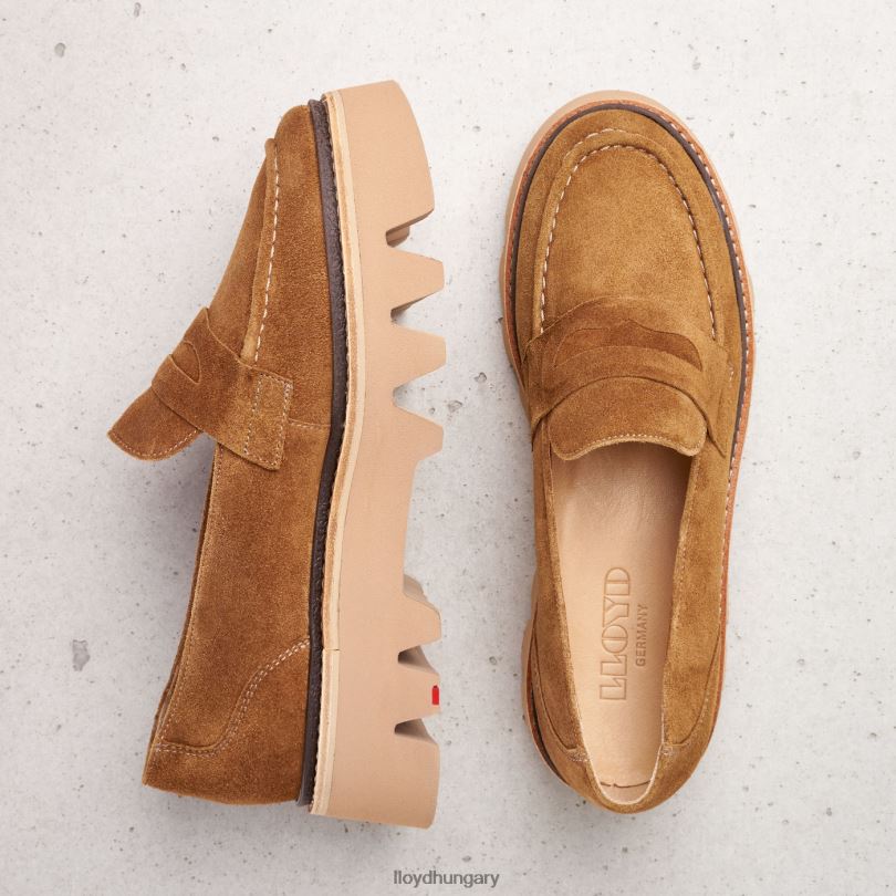 cipő HU LLOYD nők bőr felbújós papucs barna 6444N1055