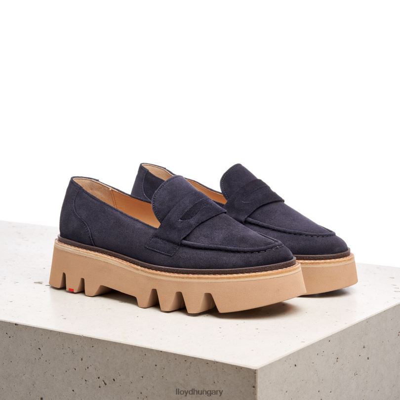 cipő HU LLOYD nők bőr felbújós papucs kék 6444N1074