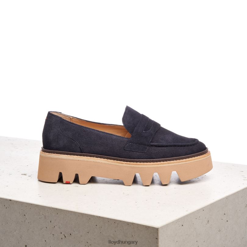 cipő HU LLOYD nők bőr felbújós papucs kék 6444N1074