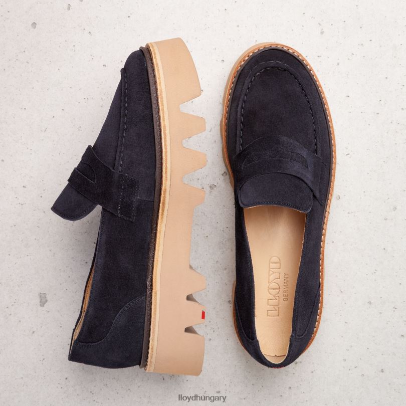 cipő HU LLOYD nők bőr felbújós papucs kék 6444N1074