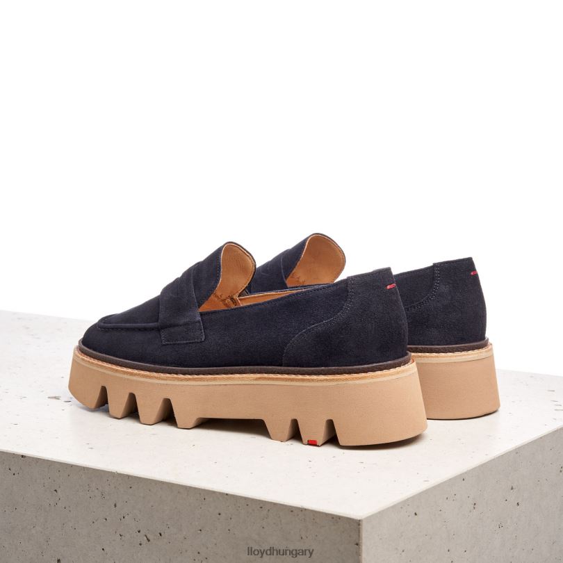 cipő HU LLOYD nők bőr felbújós papucs kék 6444N1074