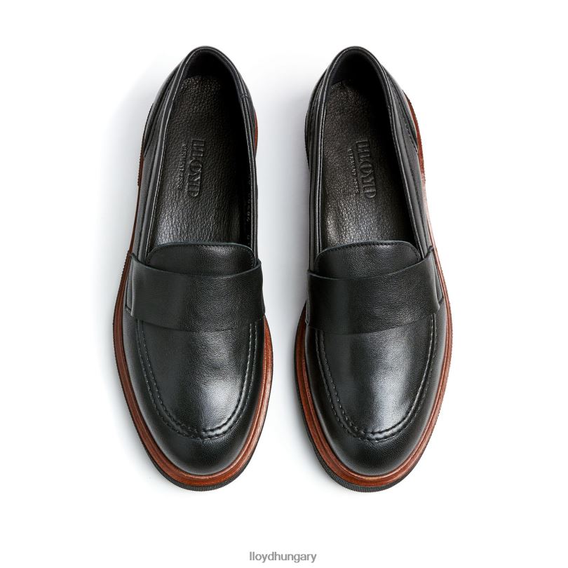 cipő HU LLOYD nők bőr papucs fekete 6444N1116