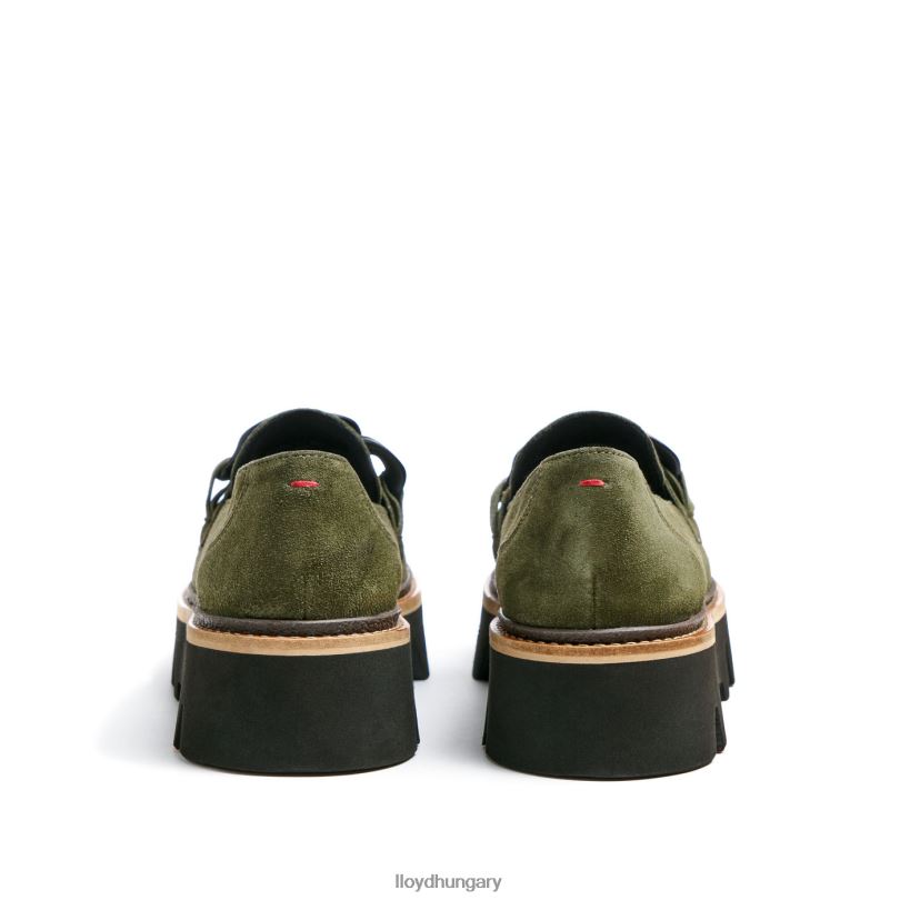 cipő HU LLOYD nők durva bőr felbújós papucs zöld 6444N1019