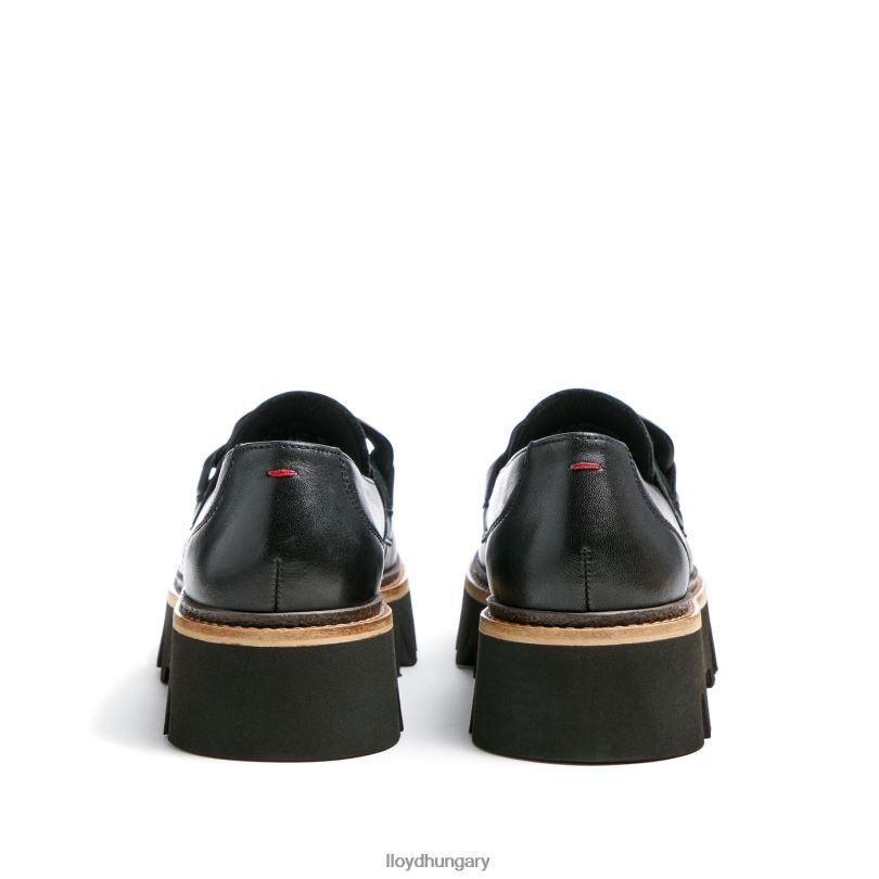 cipő HU LLOYD nők sima bőr felcsúsztatható papucs fekete 6444N1018