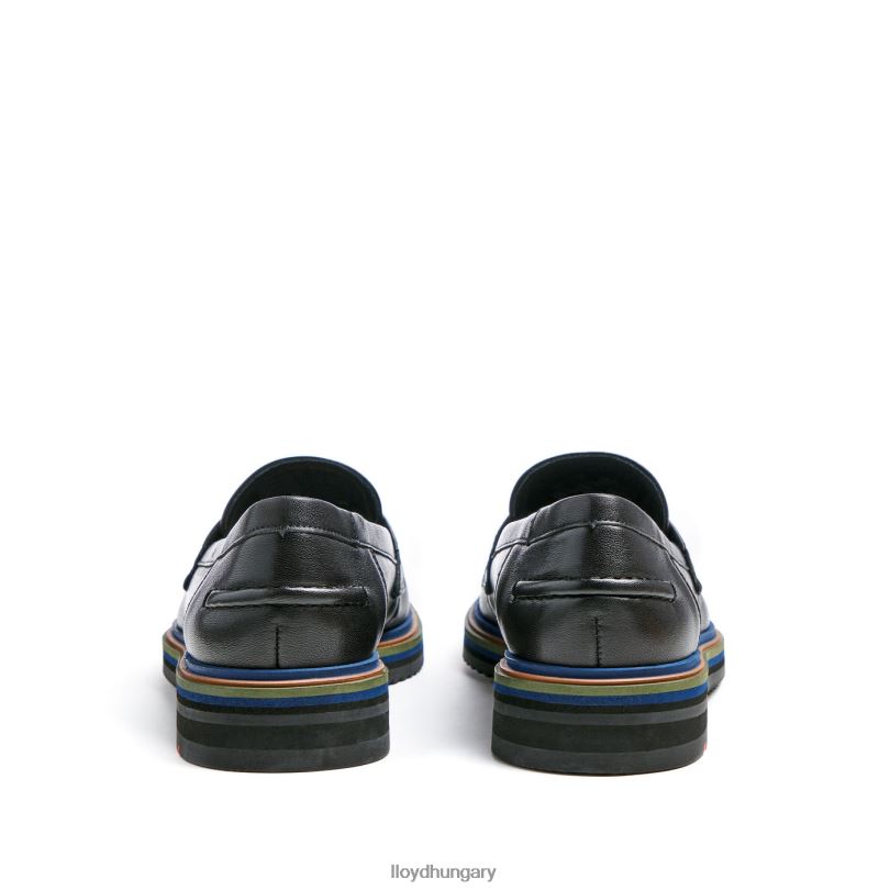 cipő HU LLOYD nők sima bőr felcsúsztatható papucs fekete 6444N1046