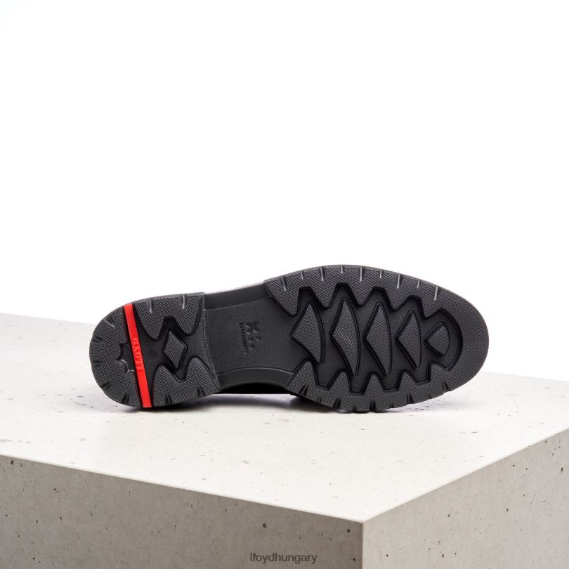 cipő HU LLOYD nők sima bőr felcsúsztatható papucs fekete 6444N1357